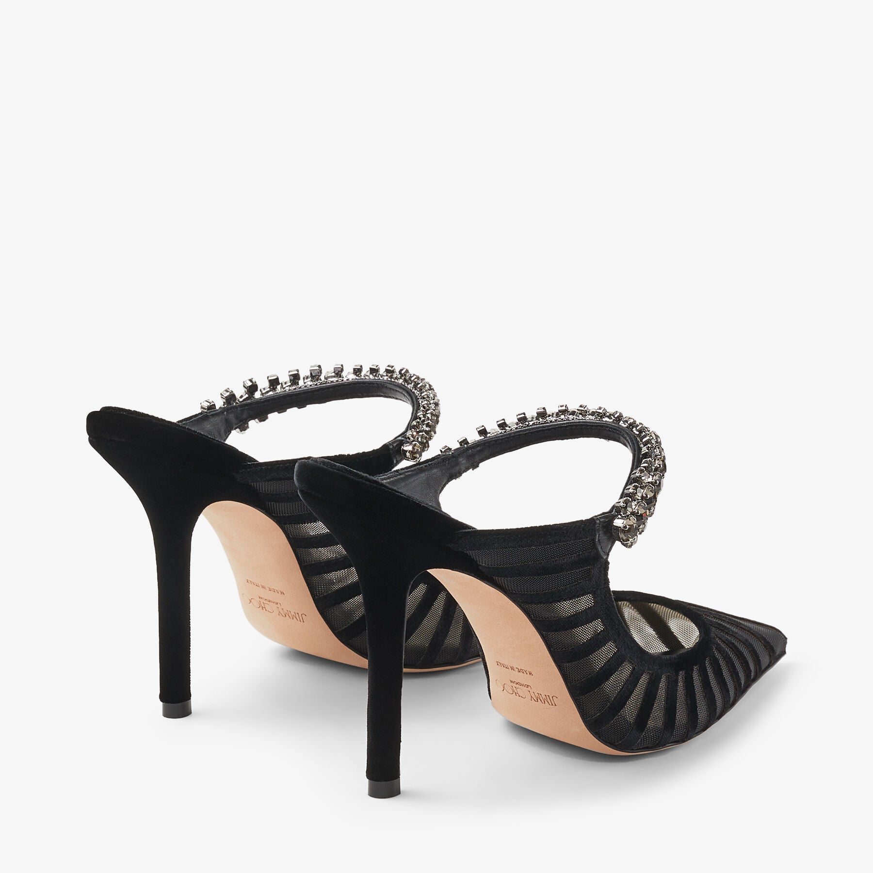 Mules Bing 100 floqués à rayures - Noir