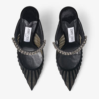 Mules Bing 100 floqués à rayures - Noir
