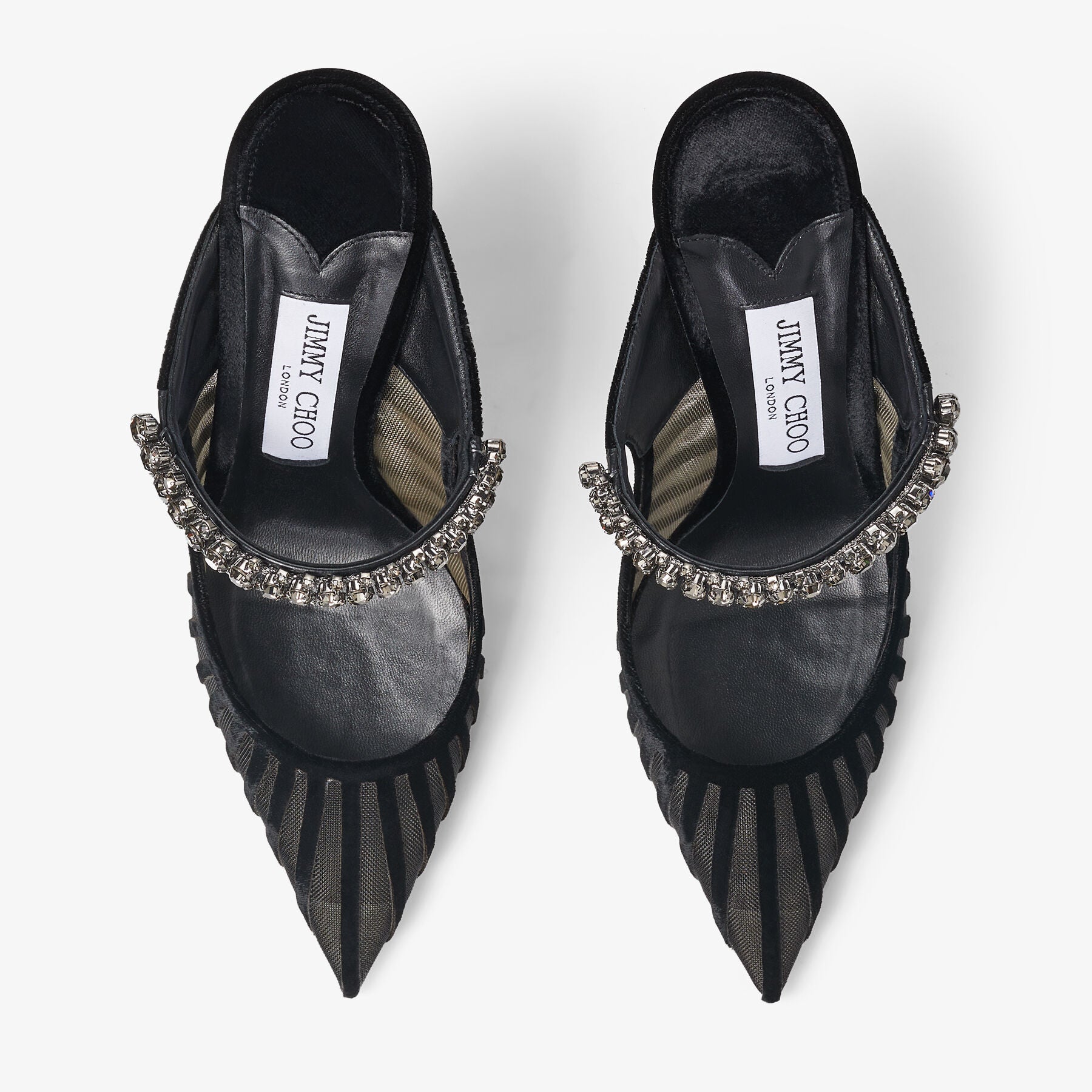 Mules Bing 100 floqués à rayures - Noir
