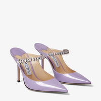 Mules Bing 100 en cuir verni à brides et cristaux - Wisteria & Aurora
