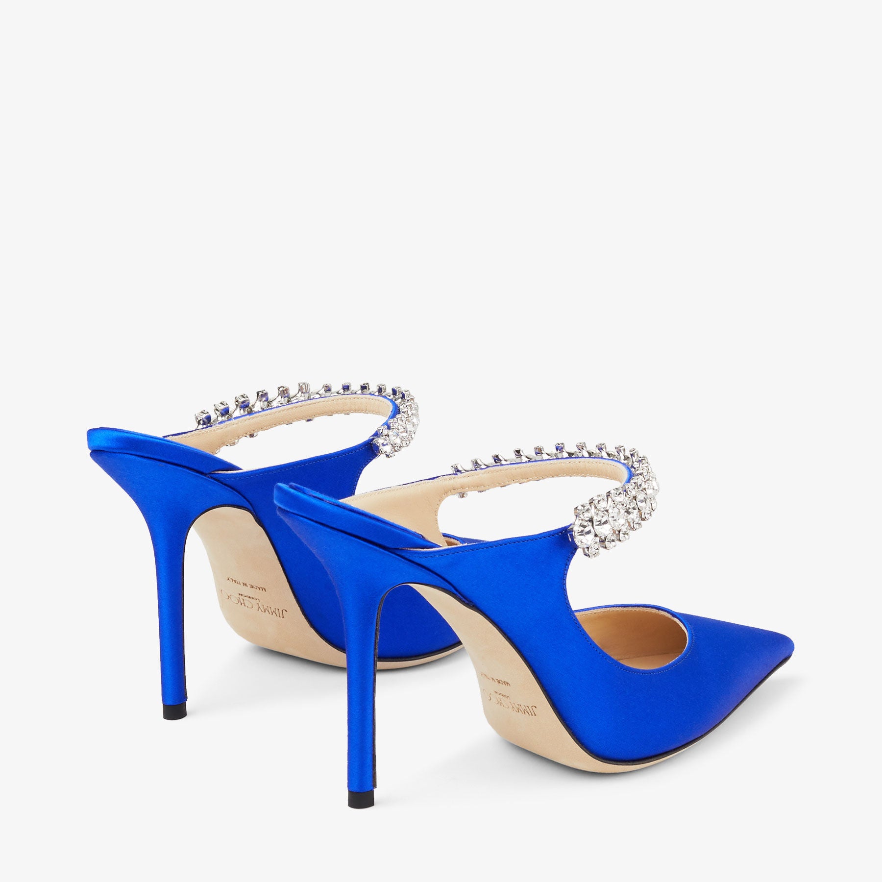 Bing 100 satin strap mules with crystals - Ultraviolet