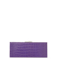 Pochette Diamond en cuir embossé - Cassis & Antique Silver