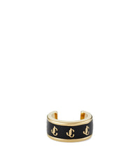 Earcuff JC en métal et émail laiton - Gold & Black