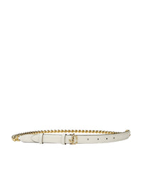 Ceinture JC-Chain en cuir avec chaîne dorée - Latte & Light Gold