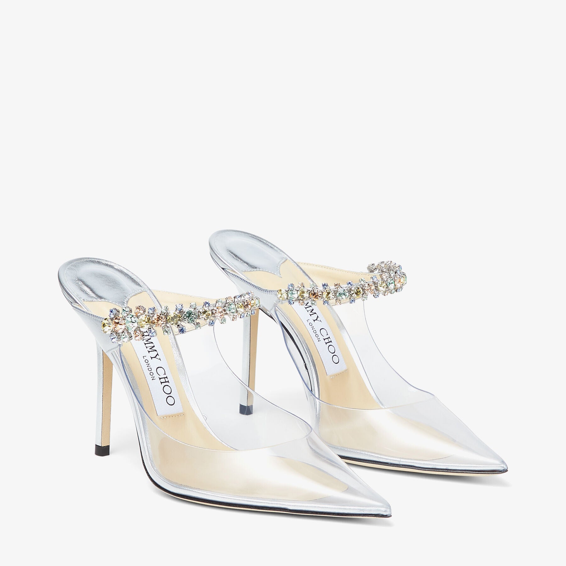 Mules Bing plexi 100 à cristaux - Clear & Multi