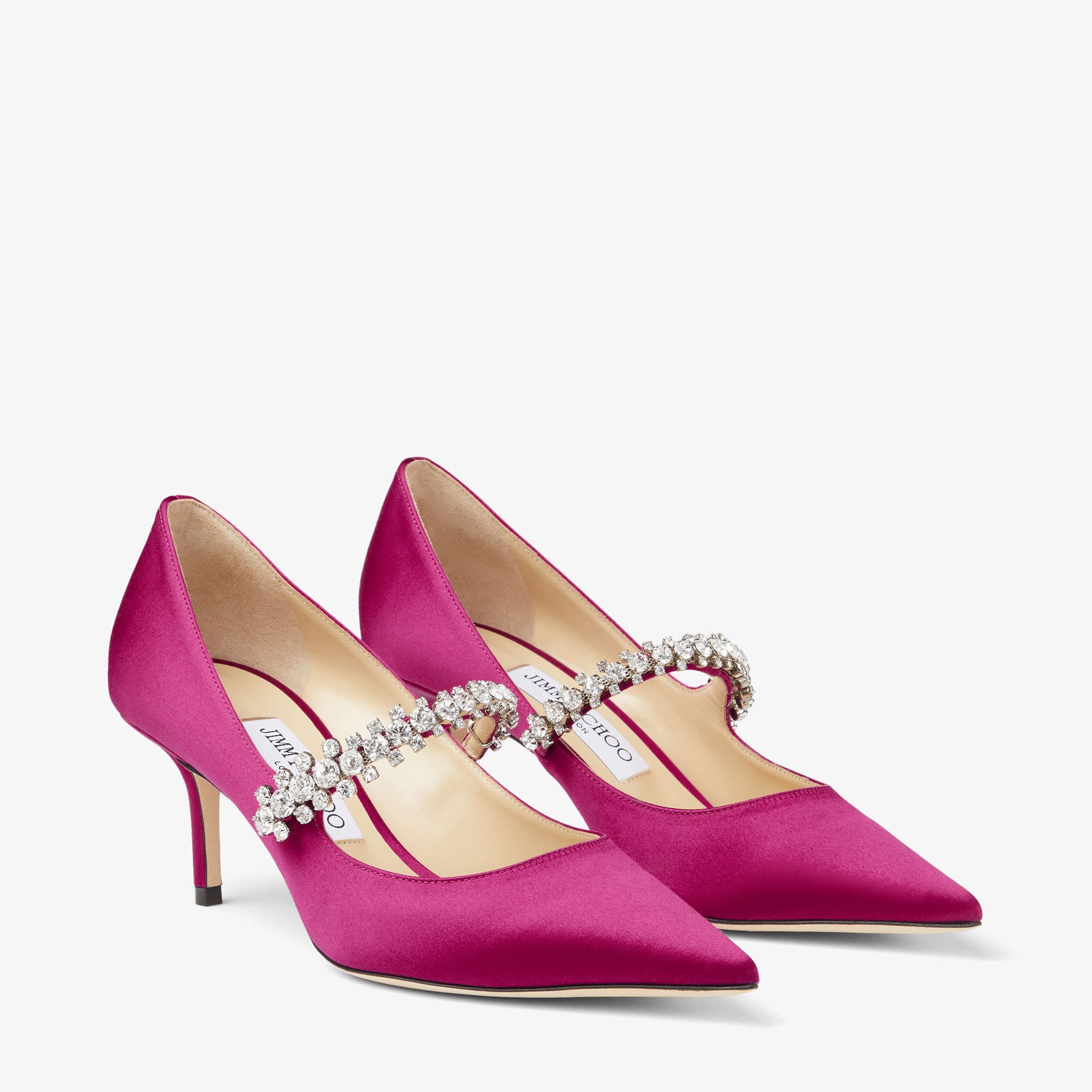 Bing 65 pumps in purple satin with crystals - Boysenberry
