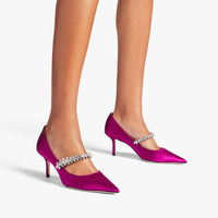 Bing 65 pumps in purple satin with crystals - Boysenberry