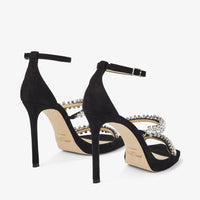 Bing 105 suede strappy crystal sandals - Black