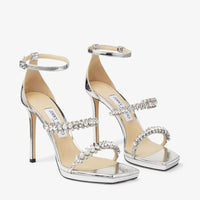 Sandales Bing 105 en cuir effet métal - Silver