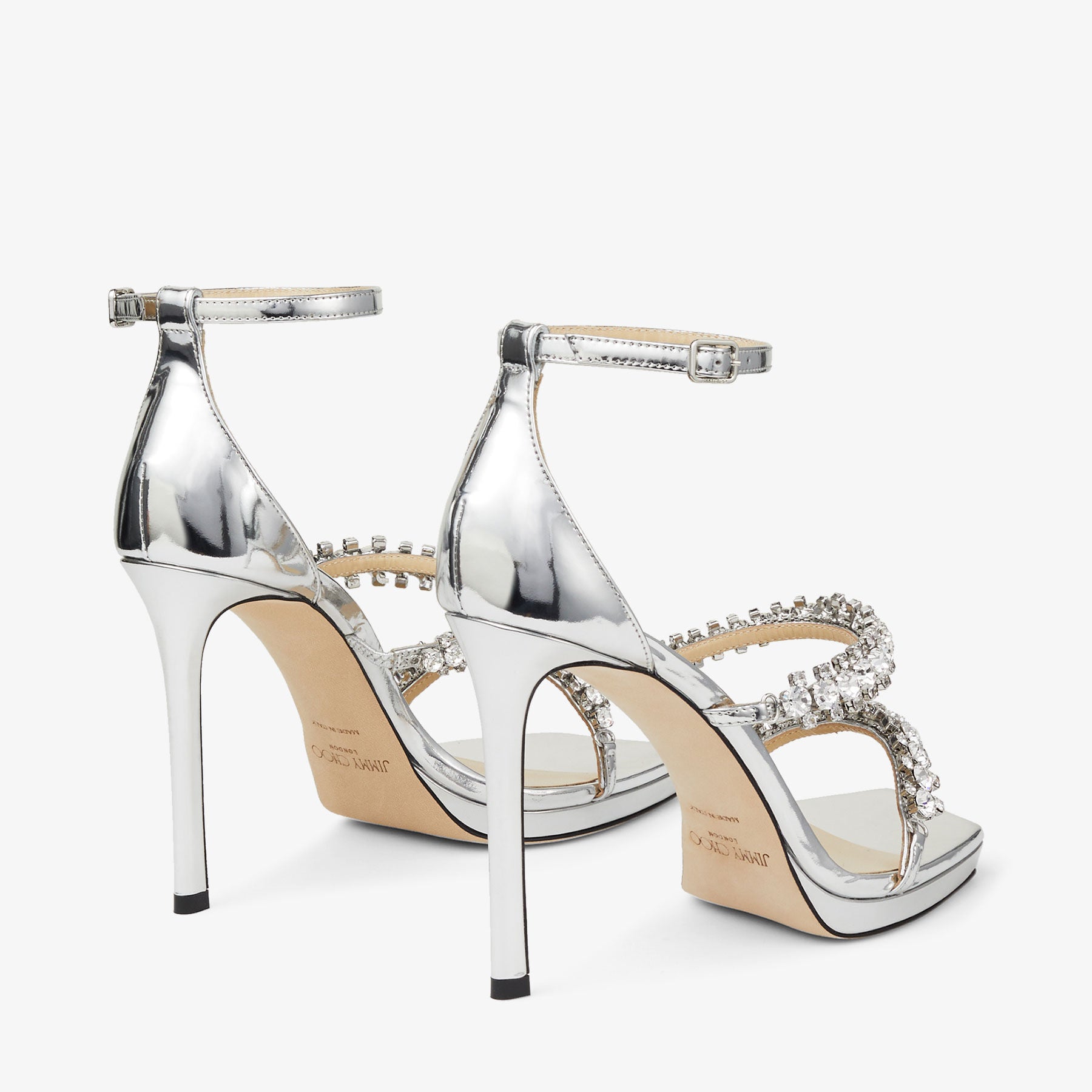 Sandales Bing 105 en cuir effet métal - Silver