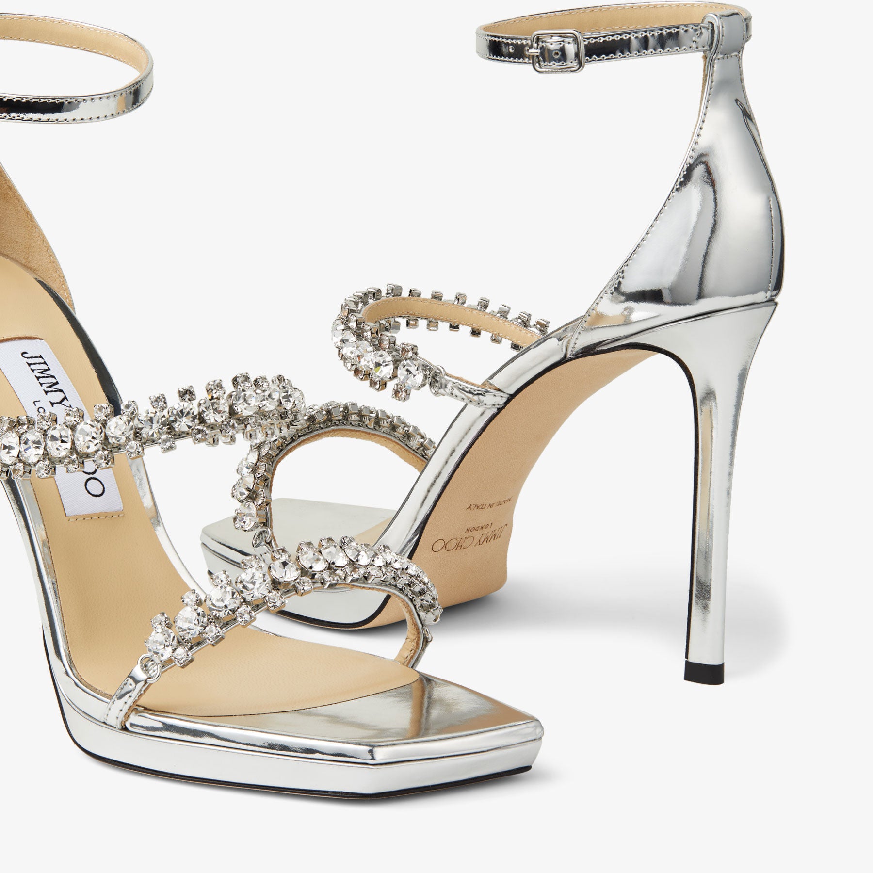 Sandales Bing 105 en cuir effet métal - Silver