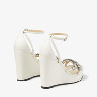 Sandales compensées Bing 120 en cuir - Latte & Crystal