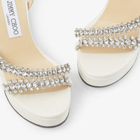 Sandales compensées Bing 120 en cuir - Latte & Crystal