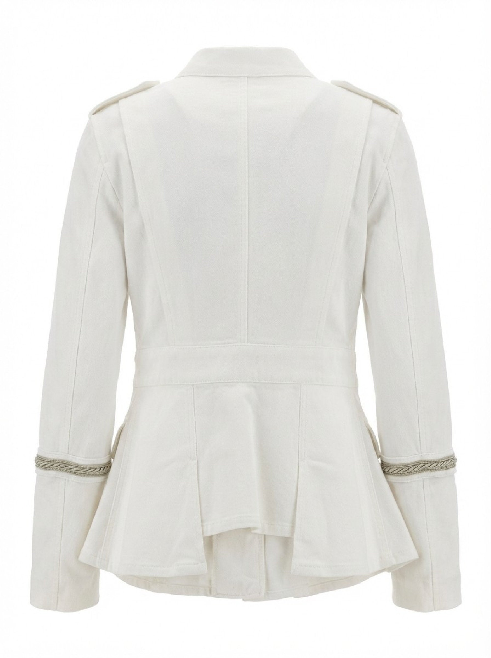 Jacket with buttoned braids - Avorio