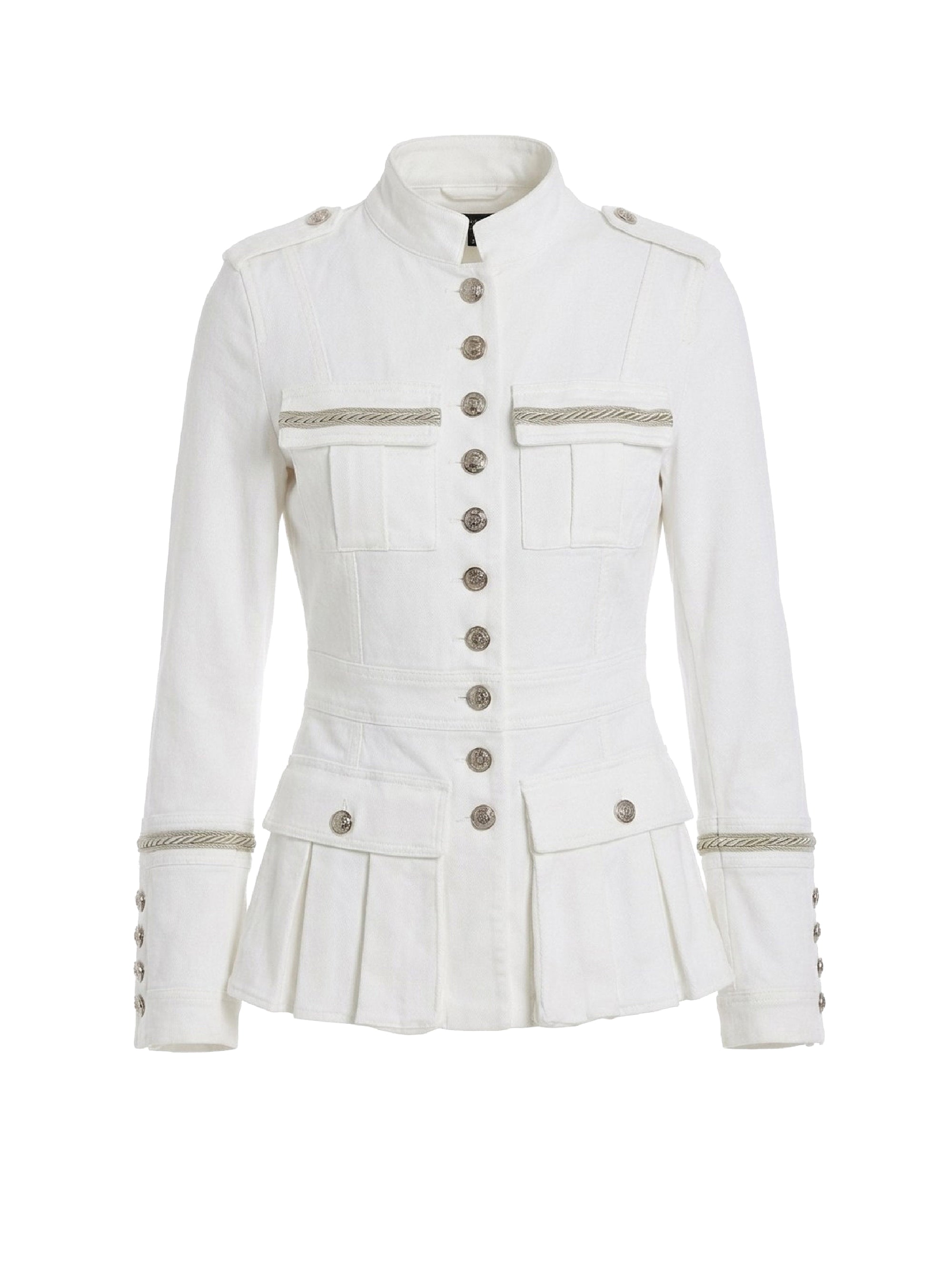 Jacket with buttoned braids - Avorio