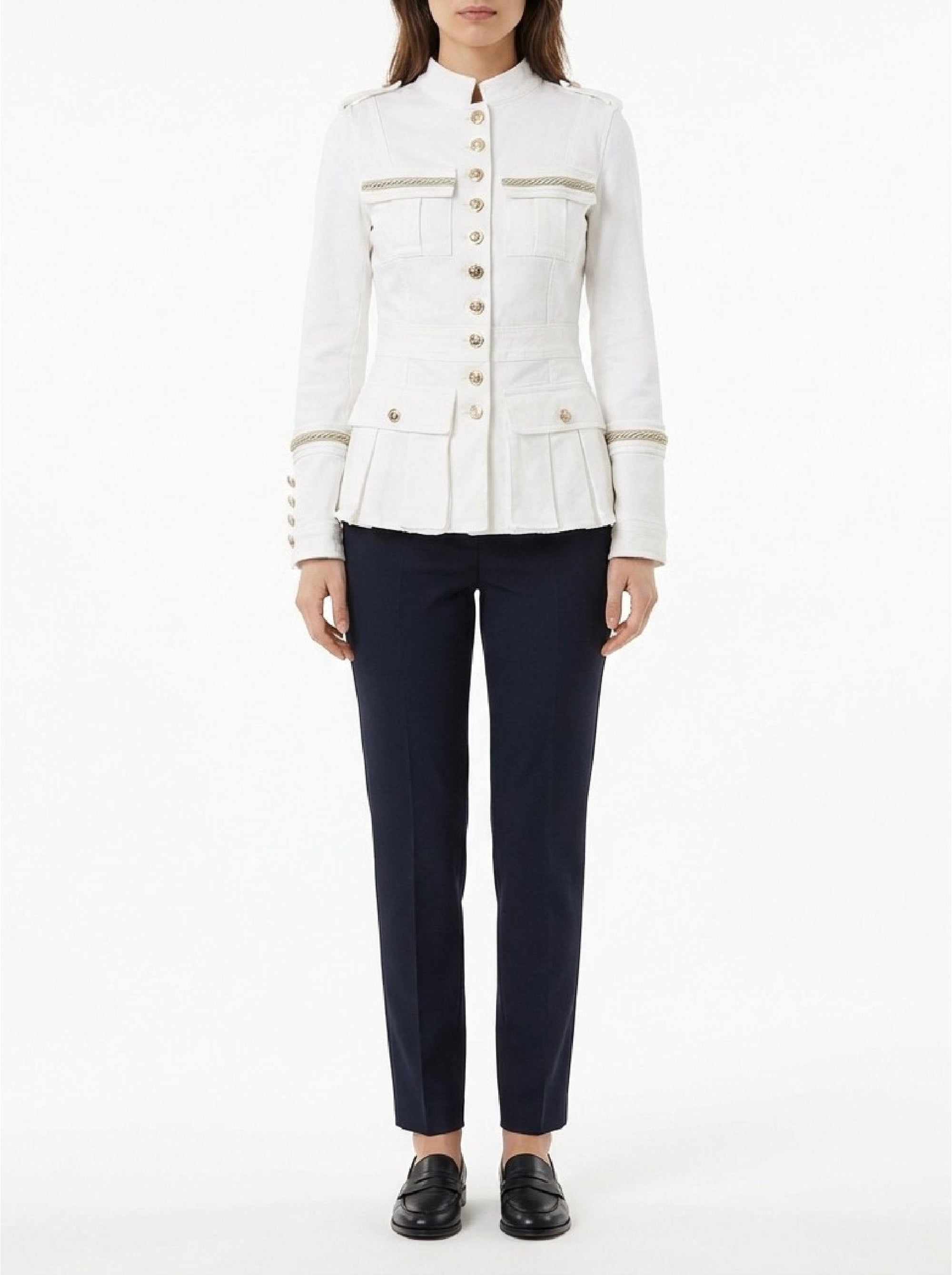 Jacket with buttoned braids - Avorio