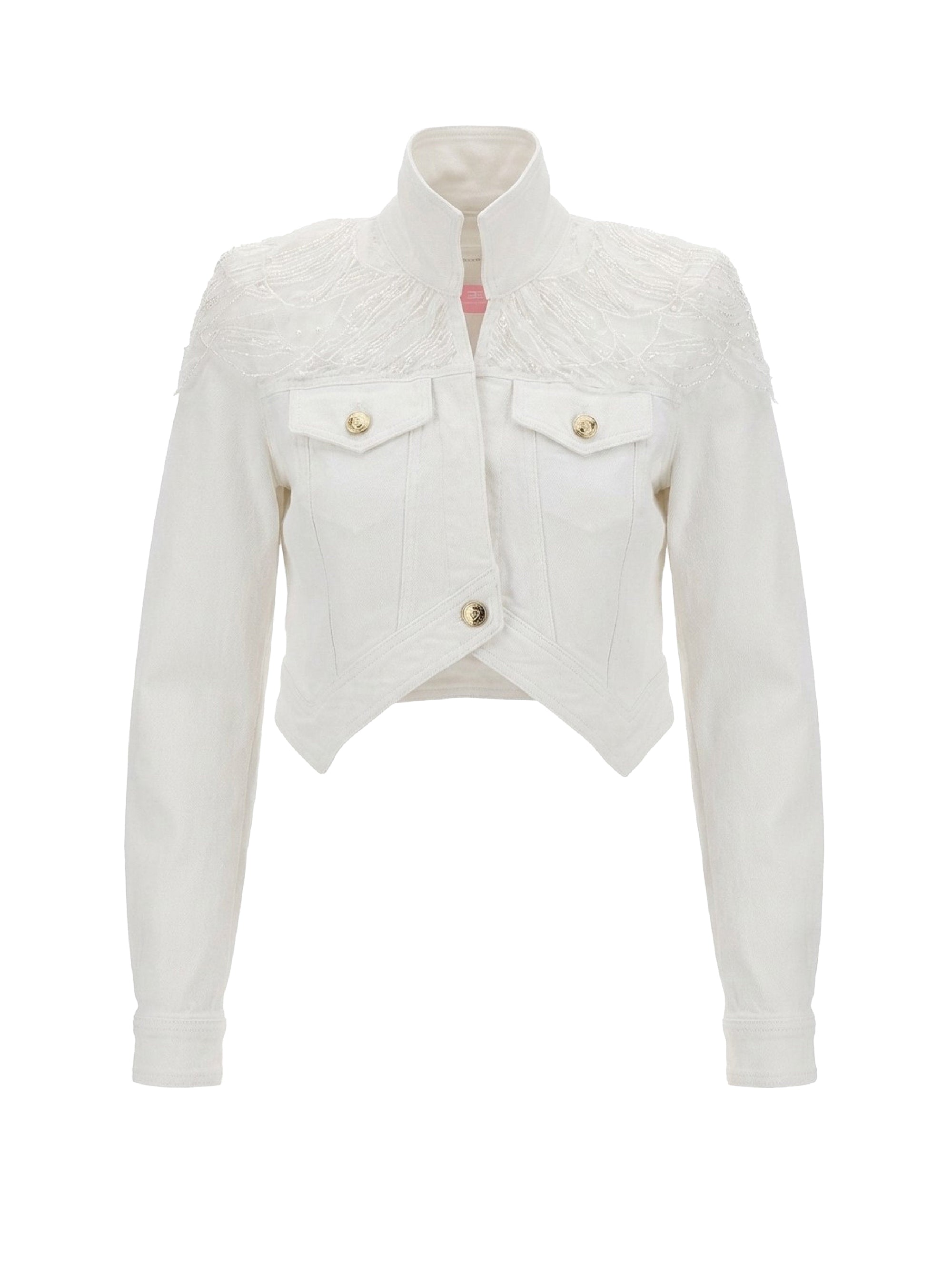Veste courte à broderies perlées - Avorio & Cristal