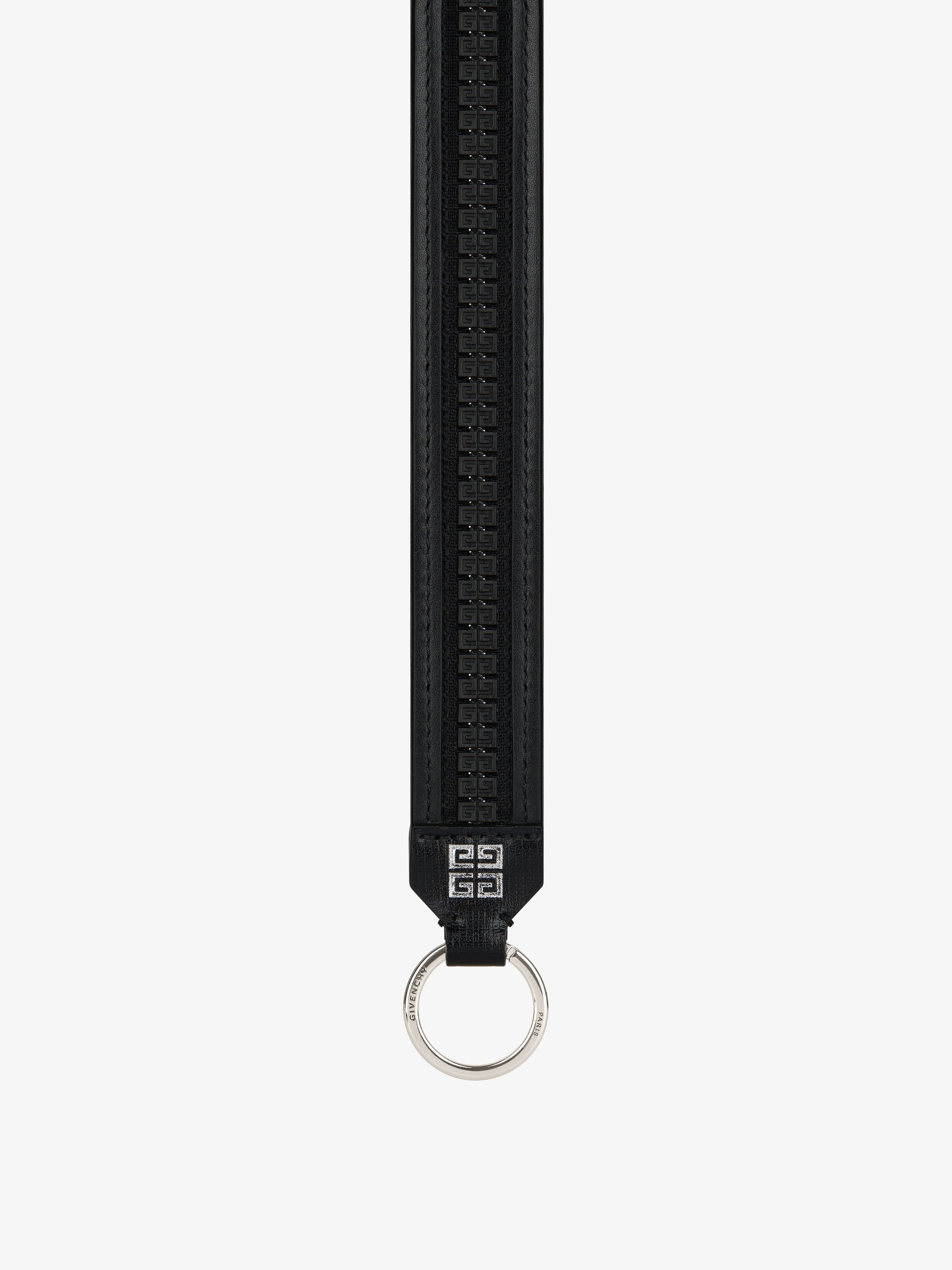 Collier zip 4G en cuir - Black