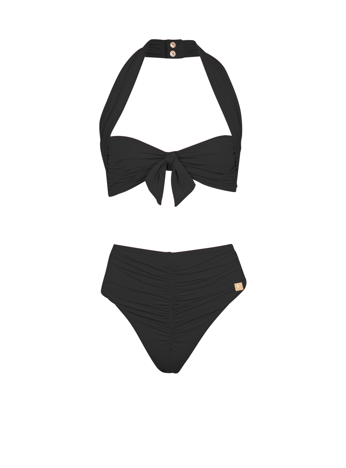 Maillot de bain deux pièces uni - Noir