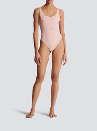 One-piece swimsuit with embroidery - Dark Pink