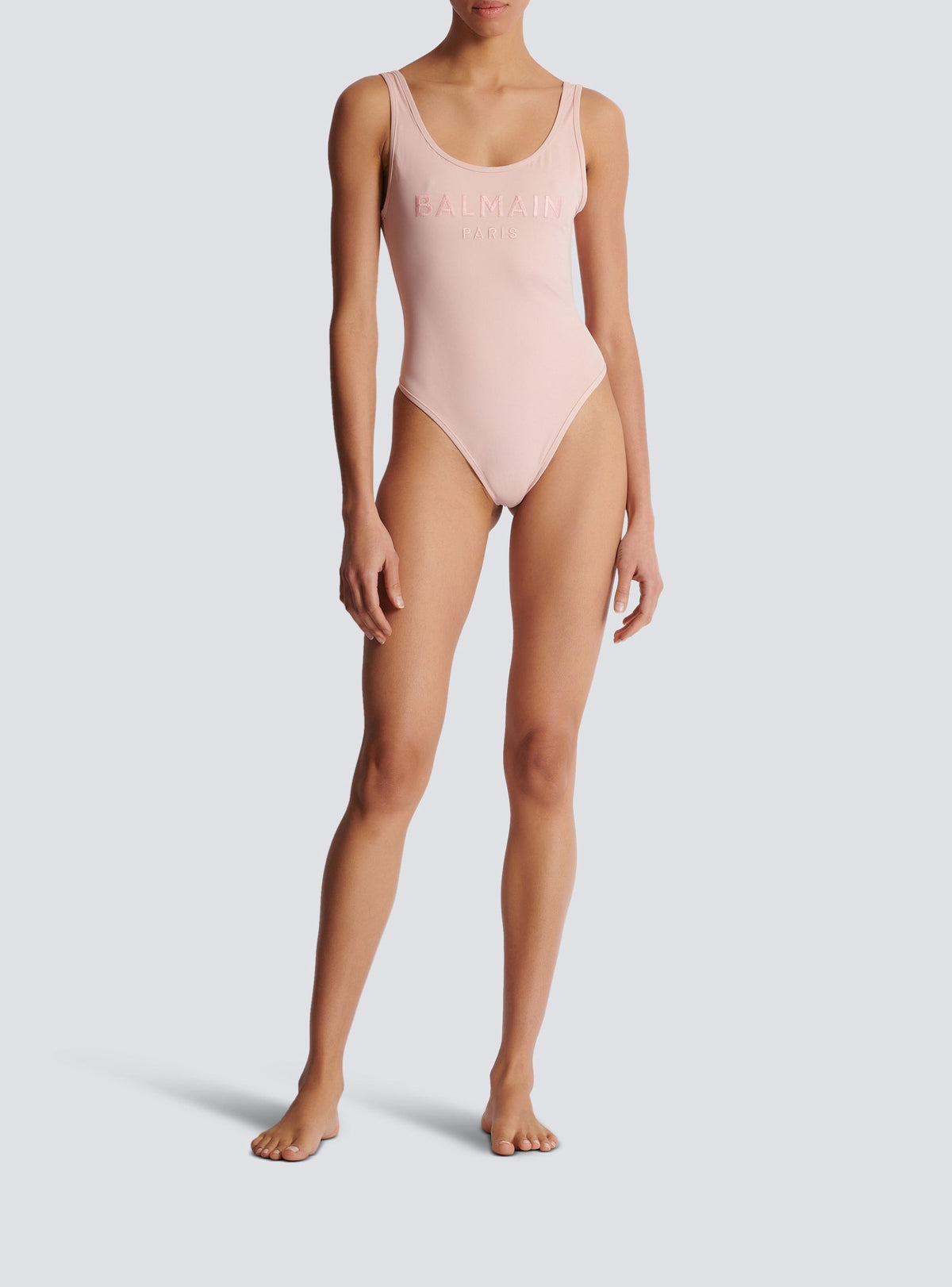 One-piece swimsuit with embroidery - Dark Pink