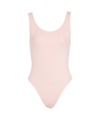 Maillot de bain une pièce avec broderie balmain paris - Rose Fonce