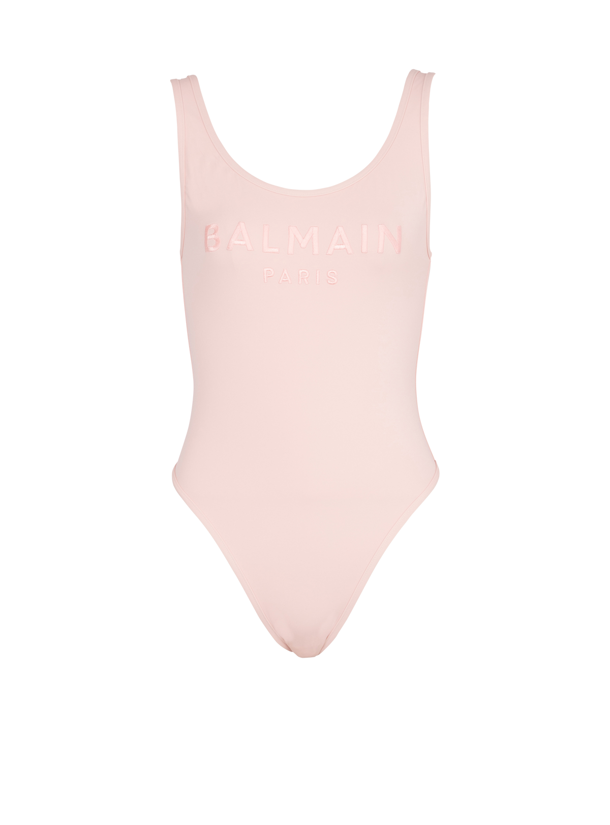 Maillot de bain une pièce avec broderie balmain paris - Rose Fonce