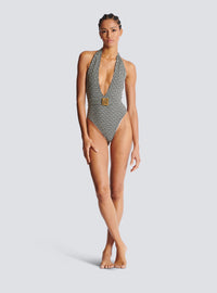 Maillot de bain une pièce à monogramme pb labyrinthe - Natural