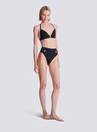 Maillot de bain deux pièces à boutons - Noir