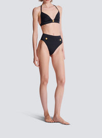 Two-piece swimsuit with buttons - Black