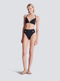 Maillot de bain deux pièces à boutons - Noir