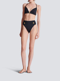 Two-piece swimsuit with buttons - Black