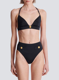 Maillot de bain deux pièces à boutons - Noir
