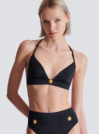 Maillot de bain deux pièces à boutons - Noir