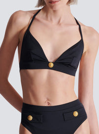Two-piece swimsuit with buttons - Black