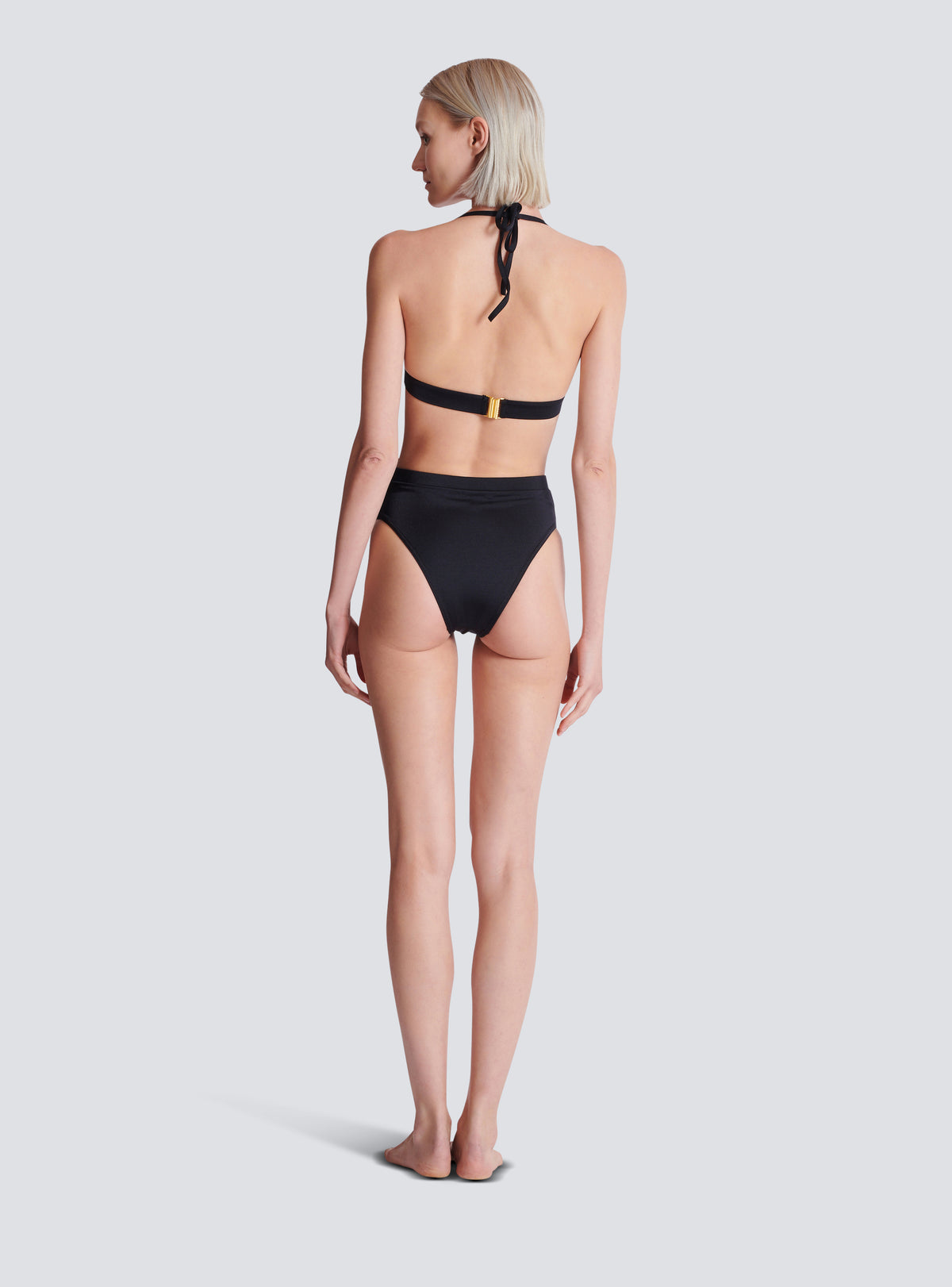Maillot de bain deux pièces à boutons - Noir