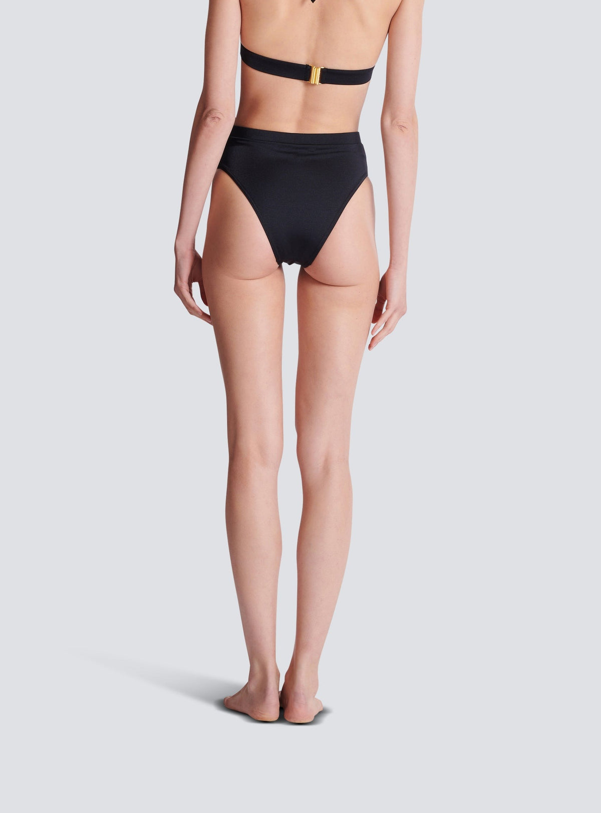 Two-piece swimsuit with buttons - Black