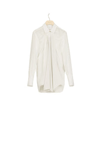 Silk draped blouse - Pearl