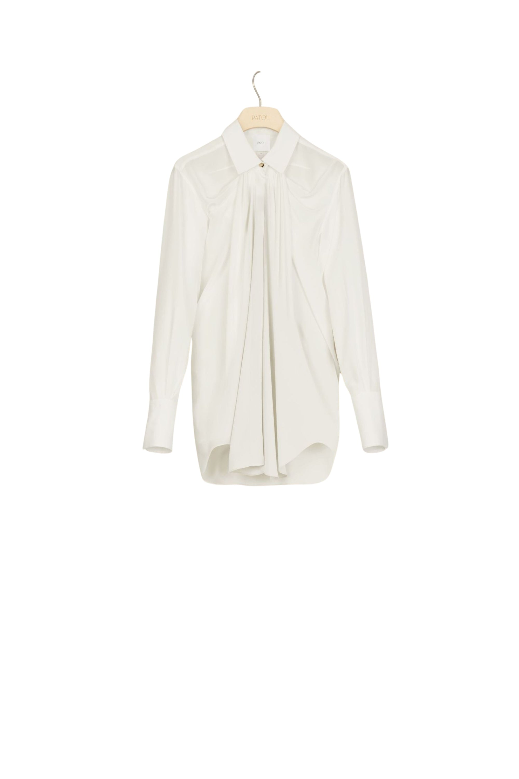 Silk draped blouse - Pearl