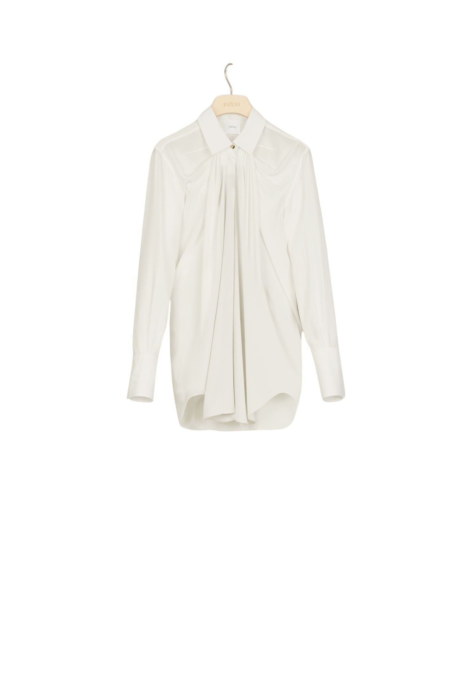 Blouse drapée en soie - Perle