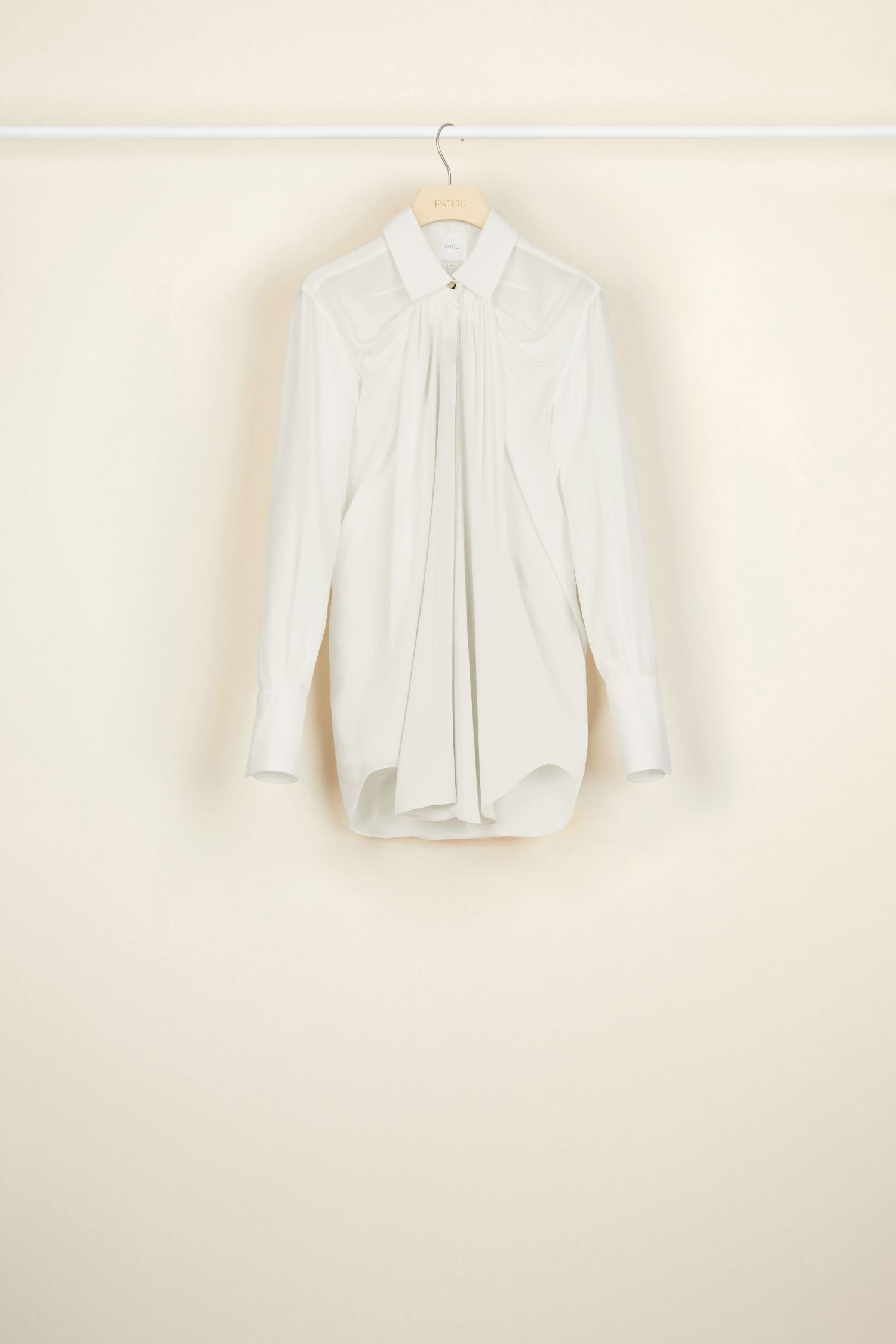 Silk draped blouse - Perle