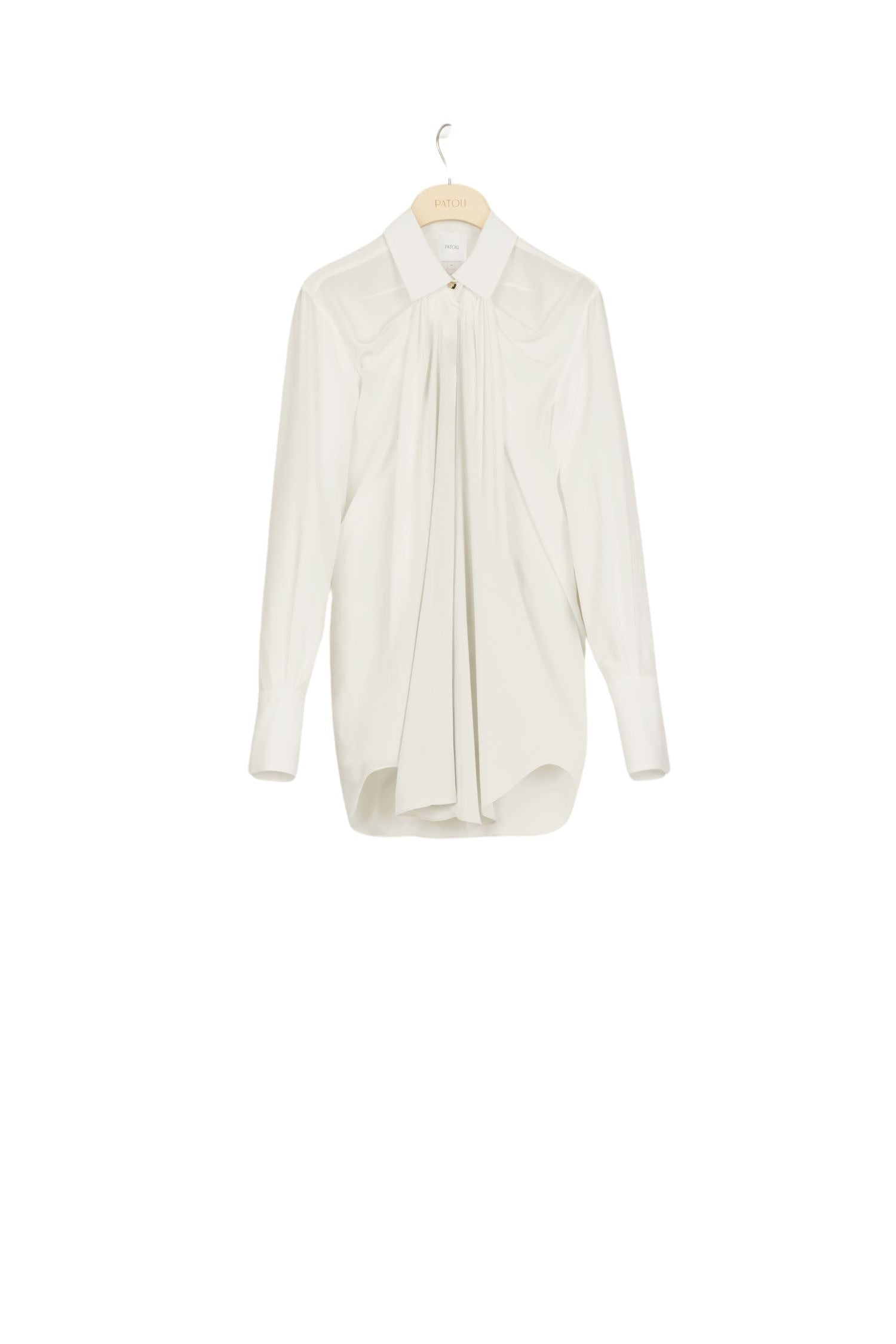 Silk draped blouse - Perle