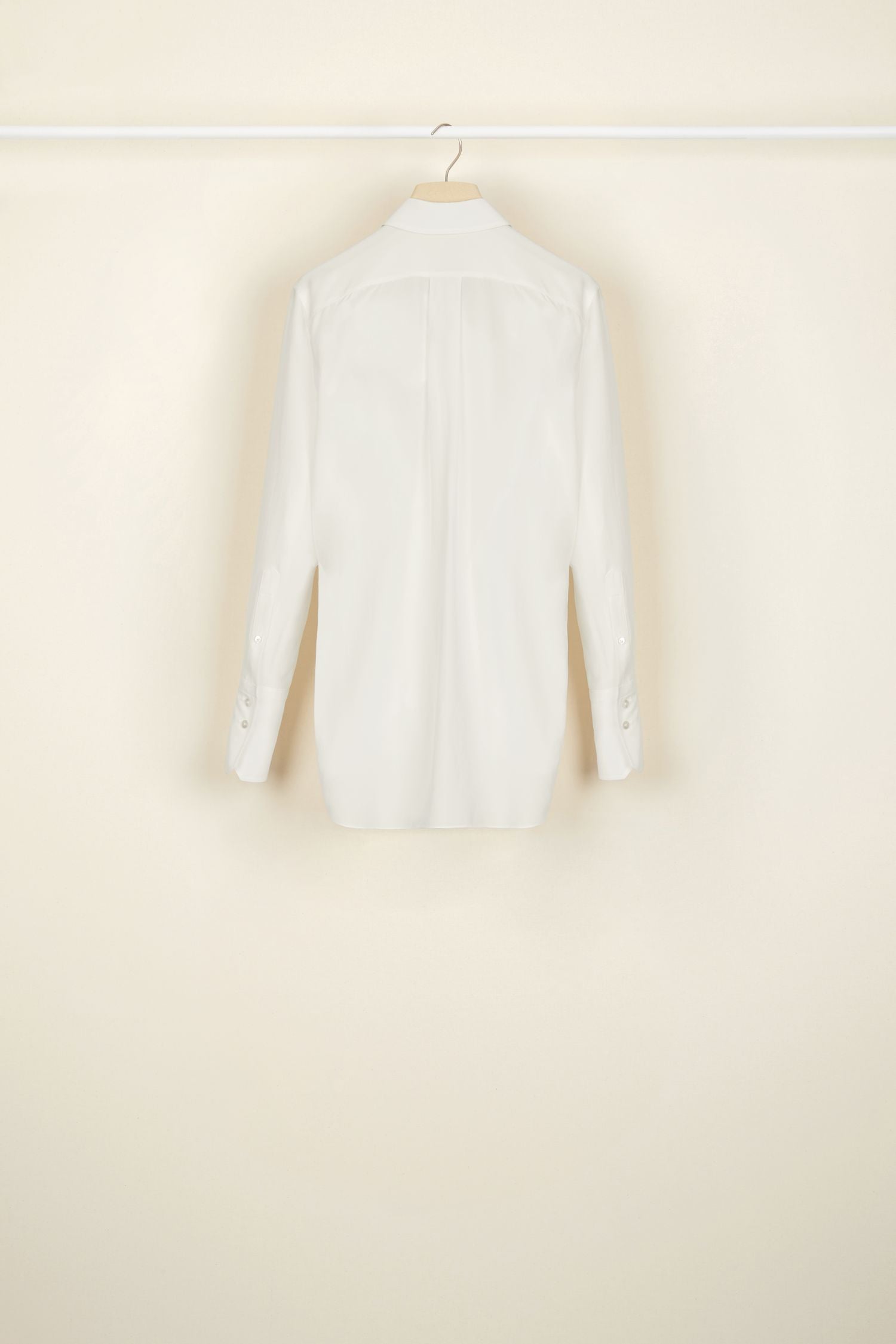 Blouse drapée en soie - Perle