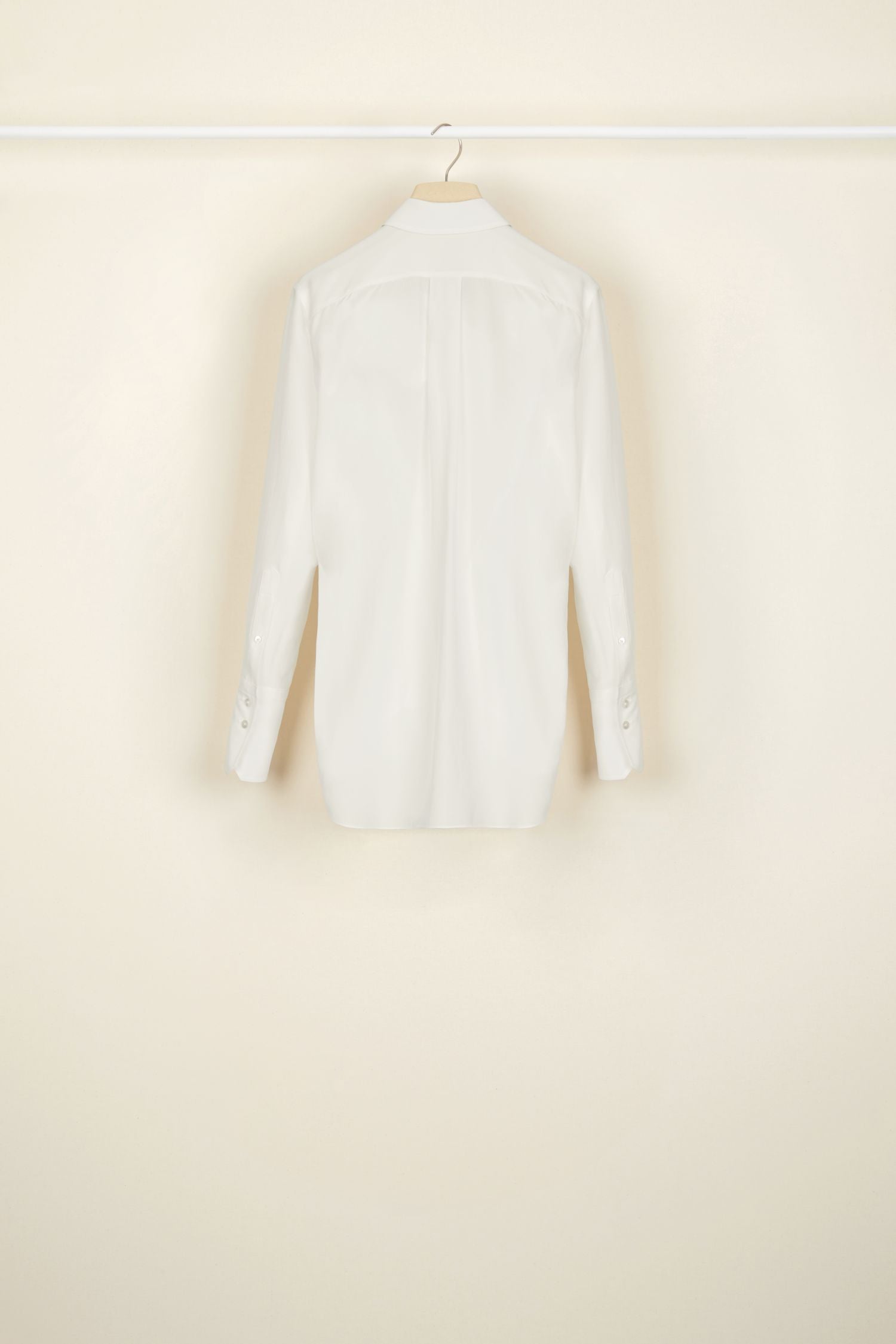 Silk draped blouse - Pearl