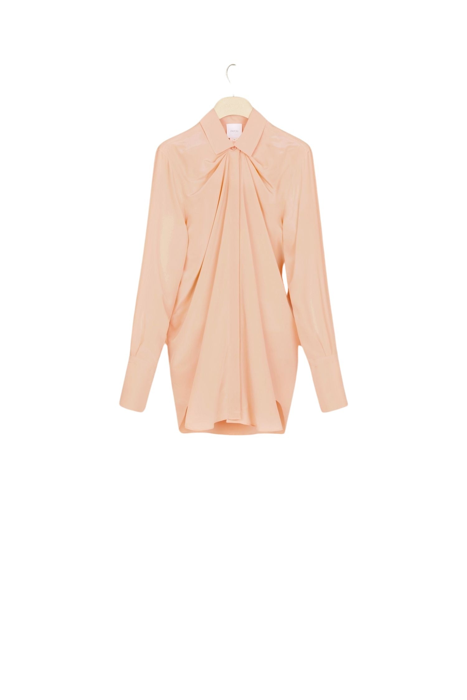 Draped silk blouse - Coral