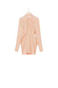 Draped silk blouse - Coral