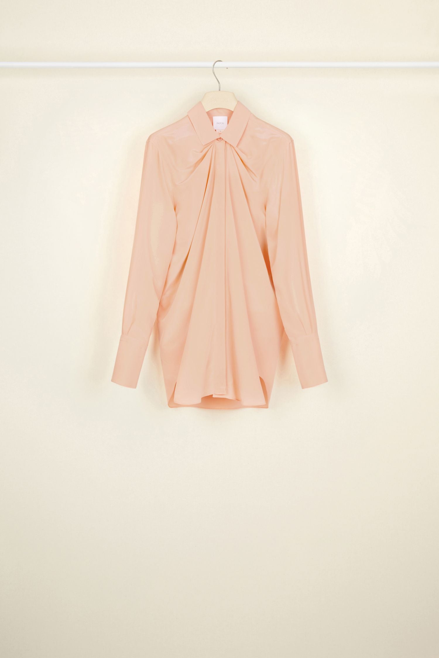 Draped silk blouse - Corail