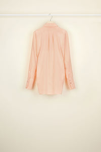 Draped silk blouse - Coral