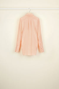 Blouse drapée en soie - Corail