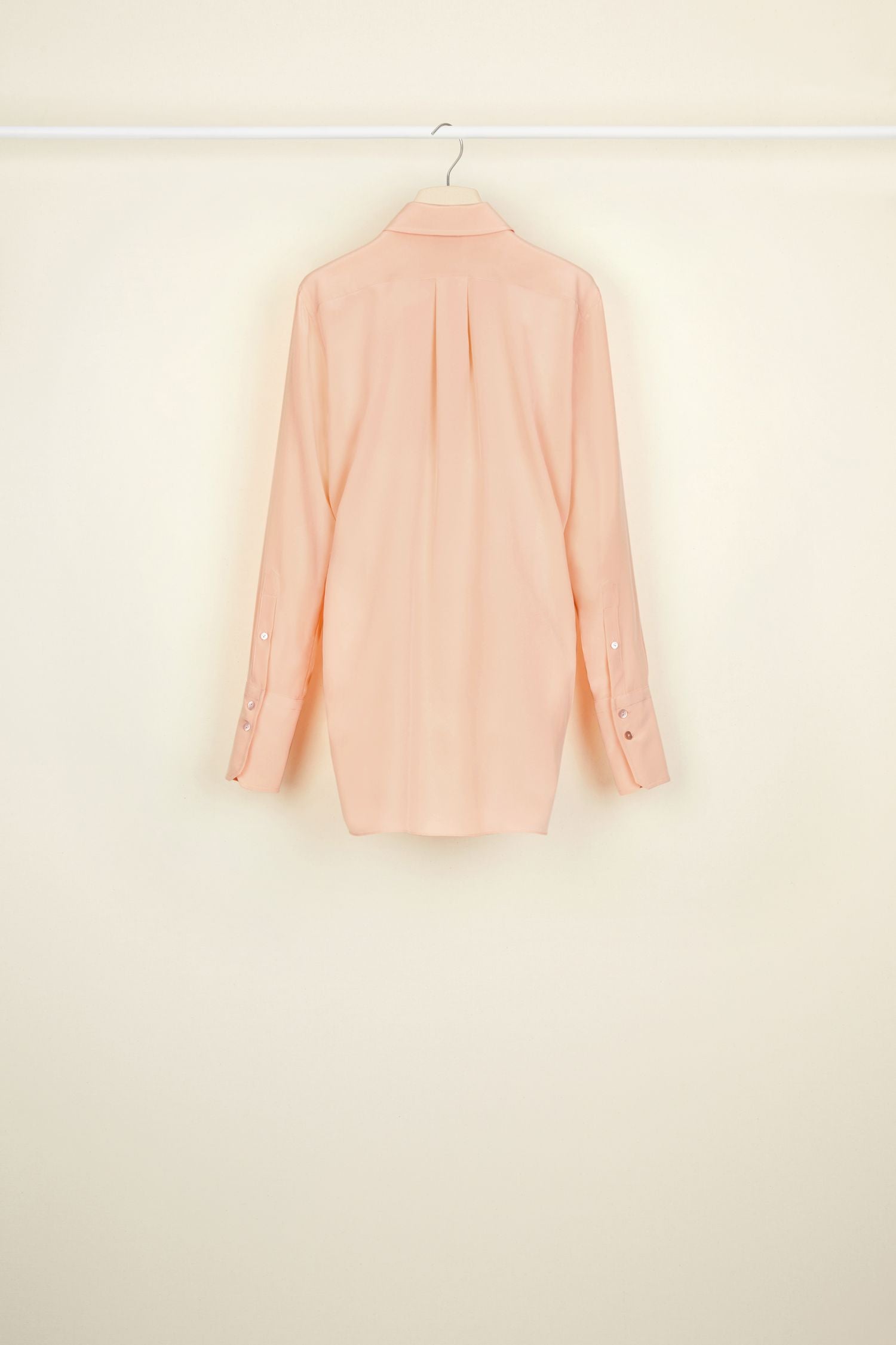 Blouse drapée en soie - Corail